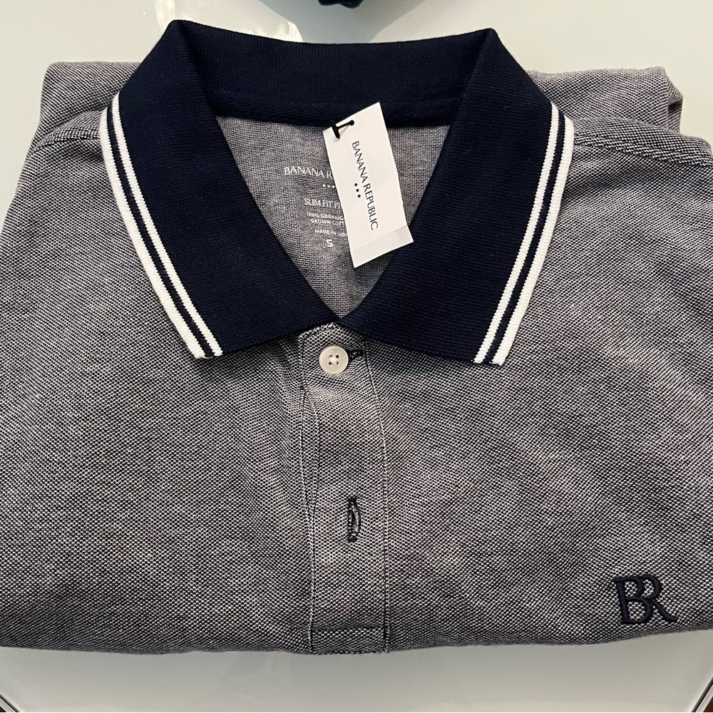 Banana Republic Men's Gray Polo Shirt